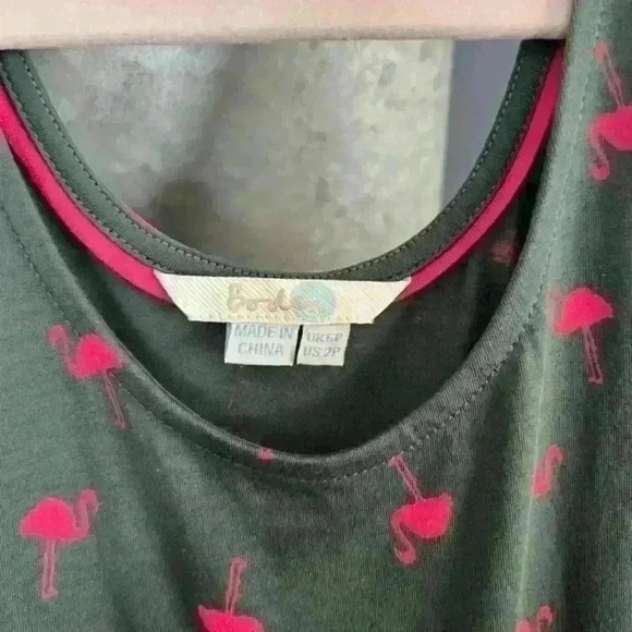 Boden Tie Waist Flamingo Maxi Dress‎ Modal/Prima Cotton 2P - Picture 6 of 6